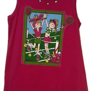 Zoodles Vintage Pink Graphic Sleeveless Tennis Dress